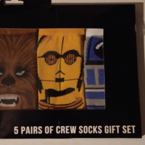 STAR WARS CHARACTER CREW SOCKS SET - BLACK, WHITE, BROWN, YELLOW, BLUE - Picture 3 of 3